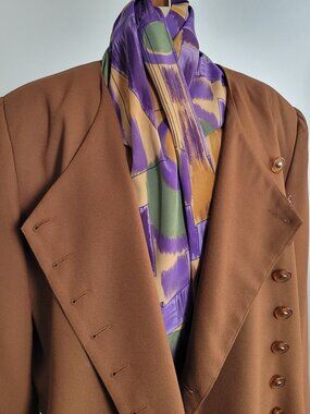 Vintage Morton Bernard Brown Double-Breasted Blazer (Size: 12)